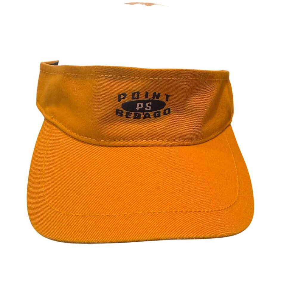 Y2K Yellow Point Sebago Head Vintage Embroidered Visor Hat
